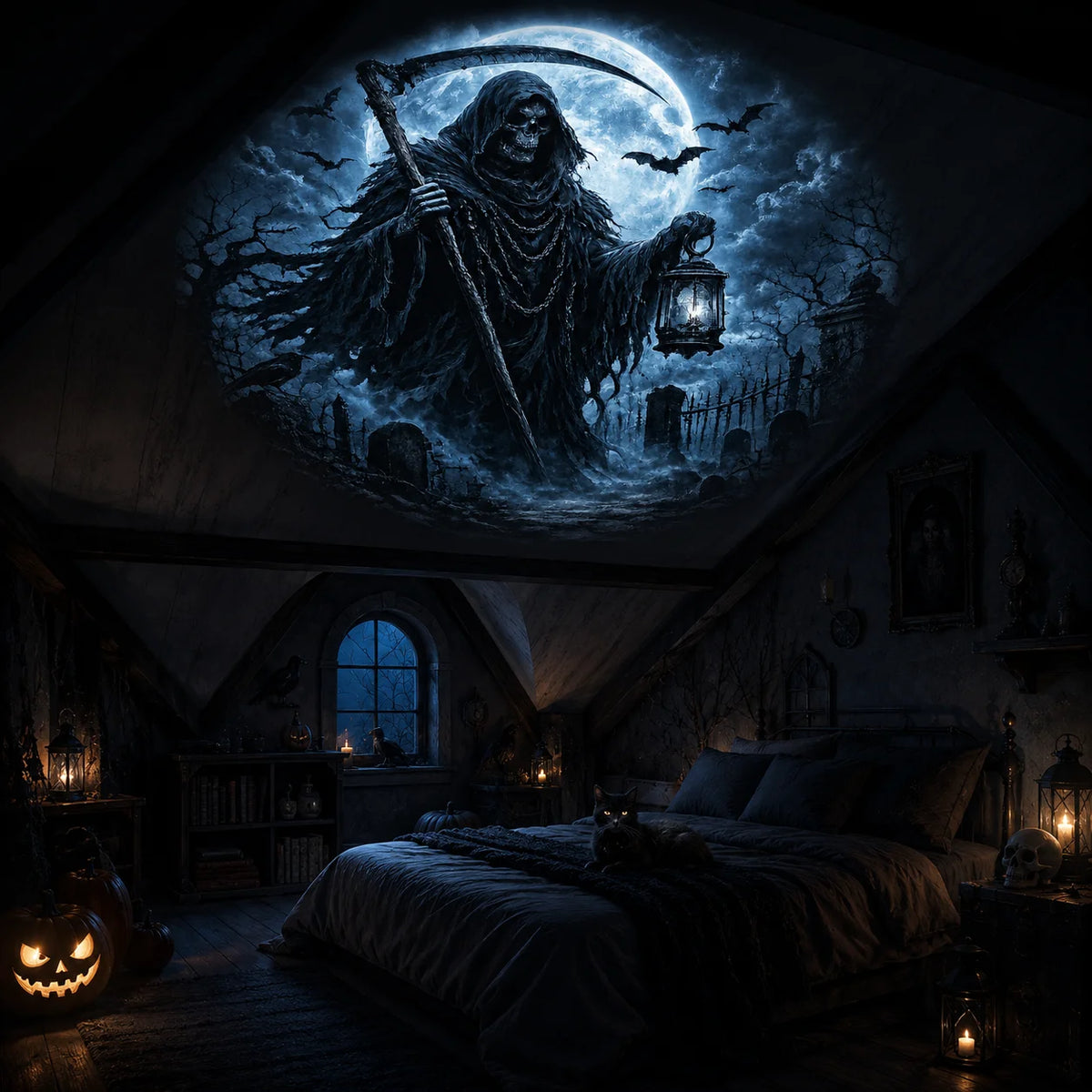10 Halloween Pattern Projector Lights, Spooky Ceiling Decoration Ambient Lights