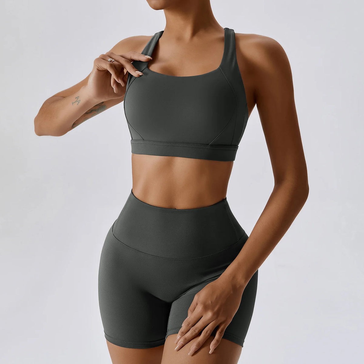 Conjunto de yoga de mujer, 3 piezas, top y leggings