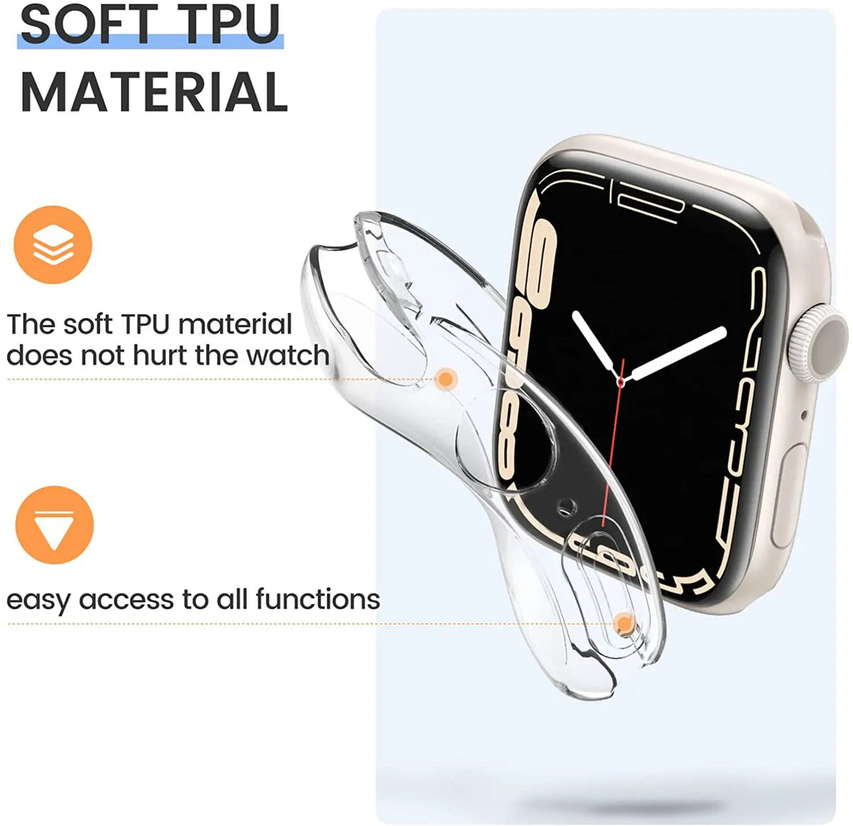 Strap for Apple Watch Band 45MM 44MM iWatch 41MM 40MM Wrist Bracelet Screen Protector Case Apple Watch Series 8 7 SE 6 5 4 3 Ban