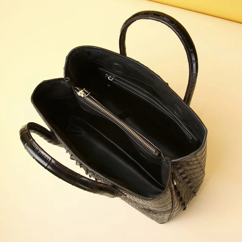 New Luxury Handbag Real Cowhide Crocodile Fashion Handbag Women's Leather Women Bags Designer Handbags Quality Women's Tote