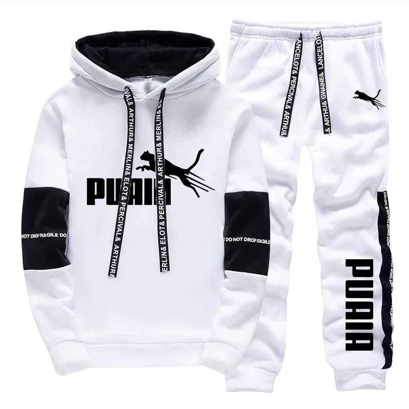 Herbst-/Winter-Trainingsanzug für Herren, Freizeit- und Sportbekleidung, Set aus Kapuzenpullover und Hose, Neuheit 2026, Kapuzenpullover und Jogginghose