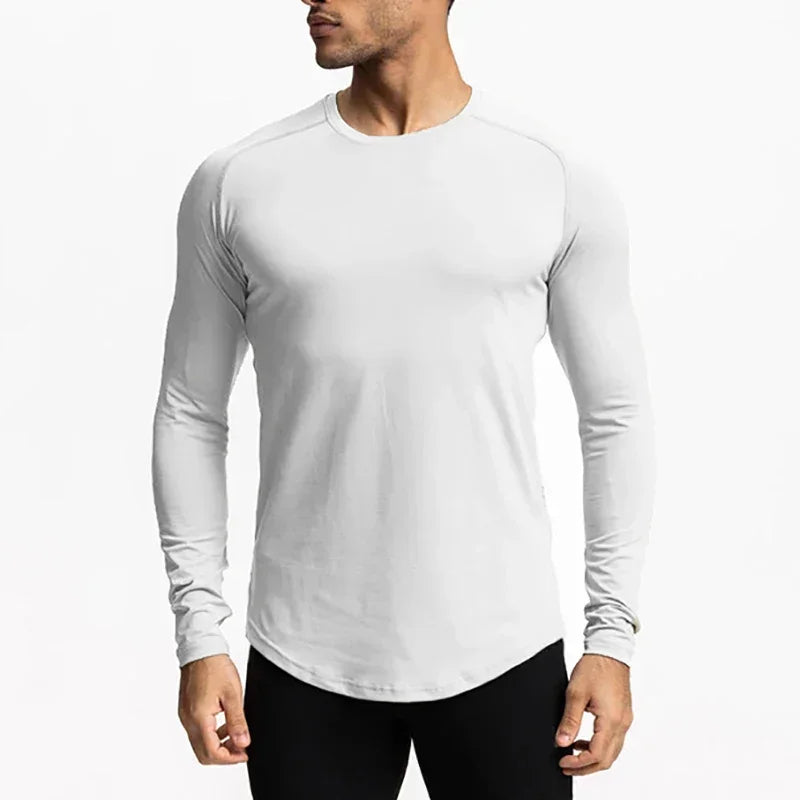 Maglia sportiva aderente uomo, maniche lunghe