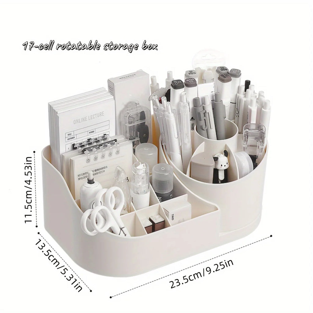 Rotating 2-in-1 Plastic Desk Organizer