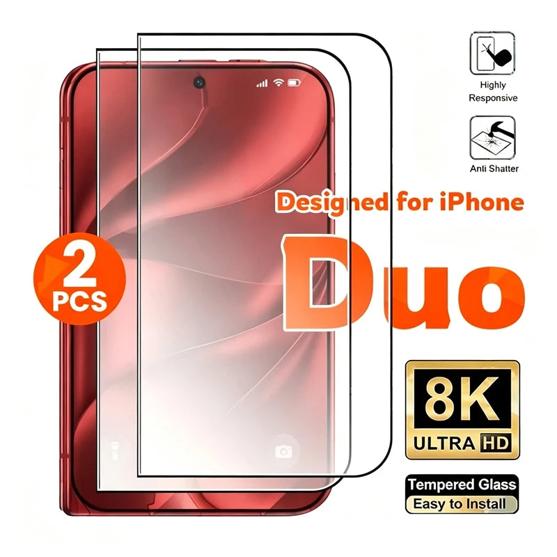 1-2pcs Clear HD Tempered Glass Protector for Apple IPhone 18 Duo 18 Pro Max Screen Films Scratch Proof Protective Glass