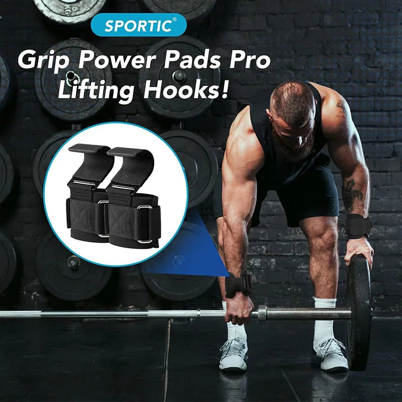 Weightlifting Hook Grips with Wrist Wraps – 2-Piece Options