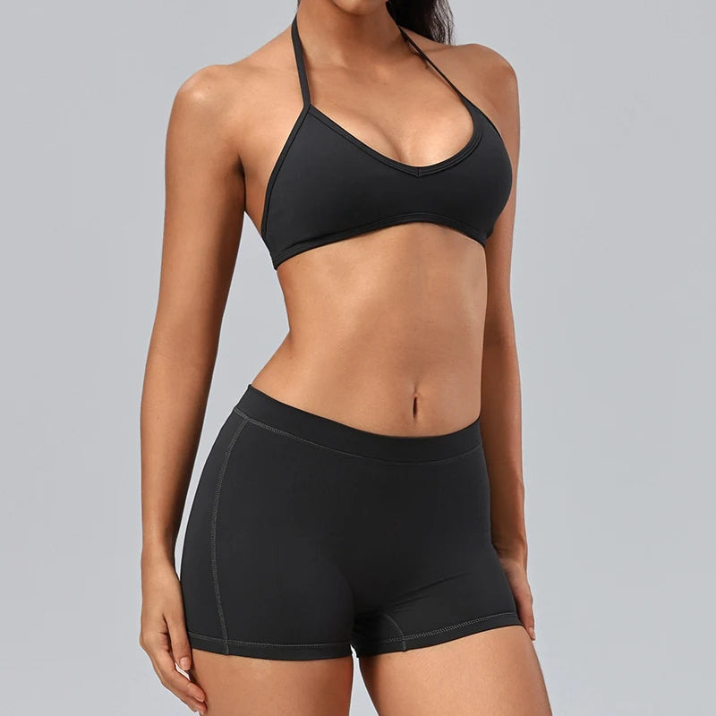Ensemble yoga femme, 2 pièces, haut et short