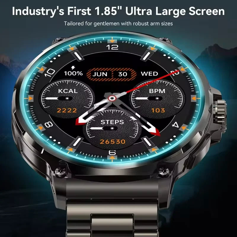 2026 New GPS Trajectory Smart Watch Men 1.85inch HD AMOLED Screen 710mAh Battery Sport Bluetooth Call Smartwatch For Android IOS