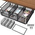 Under-Desk Pull-Out Metal Storage Drawer