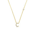 ANDYWEN Collier monogramme en argent sterling 925 plaqué or, petit pendentif avec zirconium cubique, 26 lettres de A à Z, initiale M, bijou pour femme
