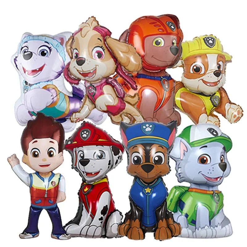 8-teiliges neues PAW Patrol Geburtstag-Dekorations-Set mit Ballons, Folienballons Chase, Marshall und Skye für Kinderpartys