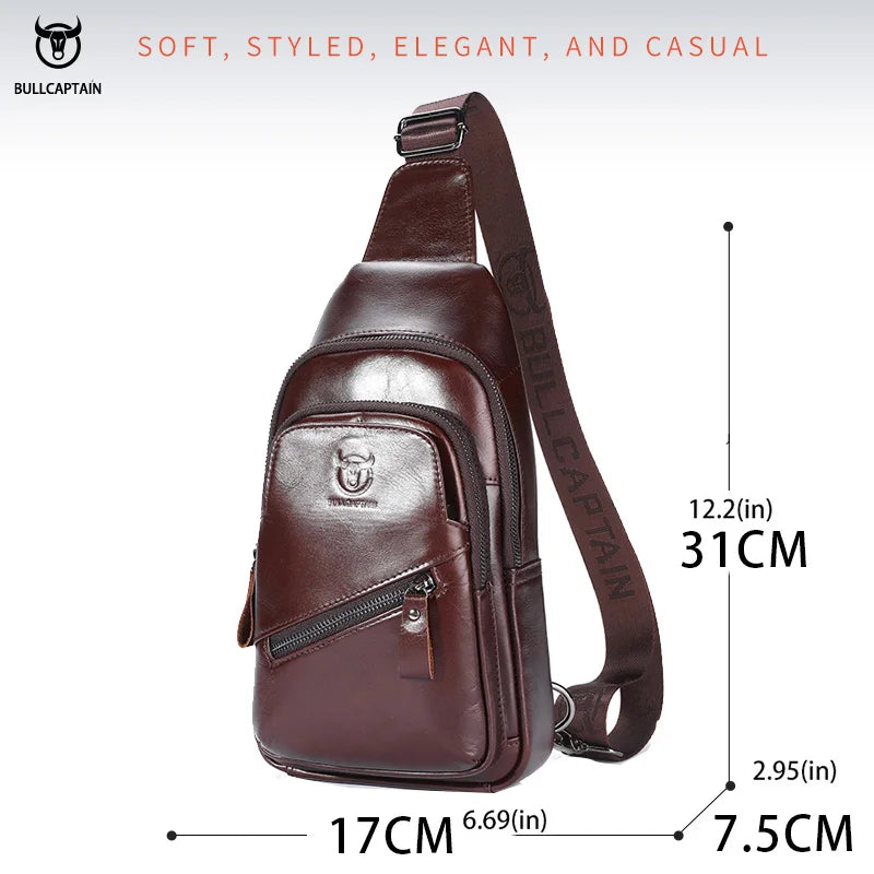 BULLCAPTAIN XB127 Genuine Leather Chest Bag