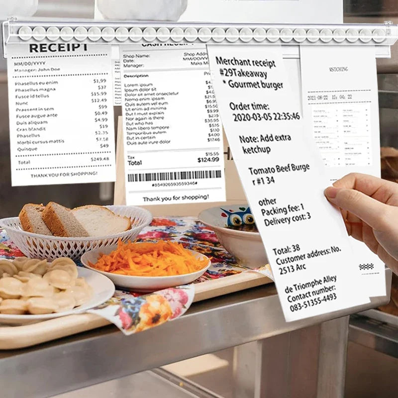 30cm-150cm Organisateur de commandes à emporter pour cuisine Porte-tickets en PVC Support pour commandes à emporter et tickets de restaurant pour bureaux cafés pubs