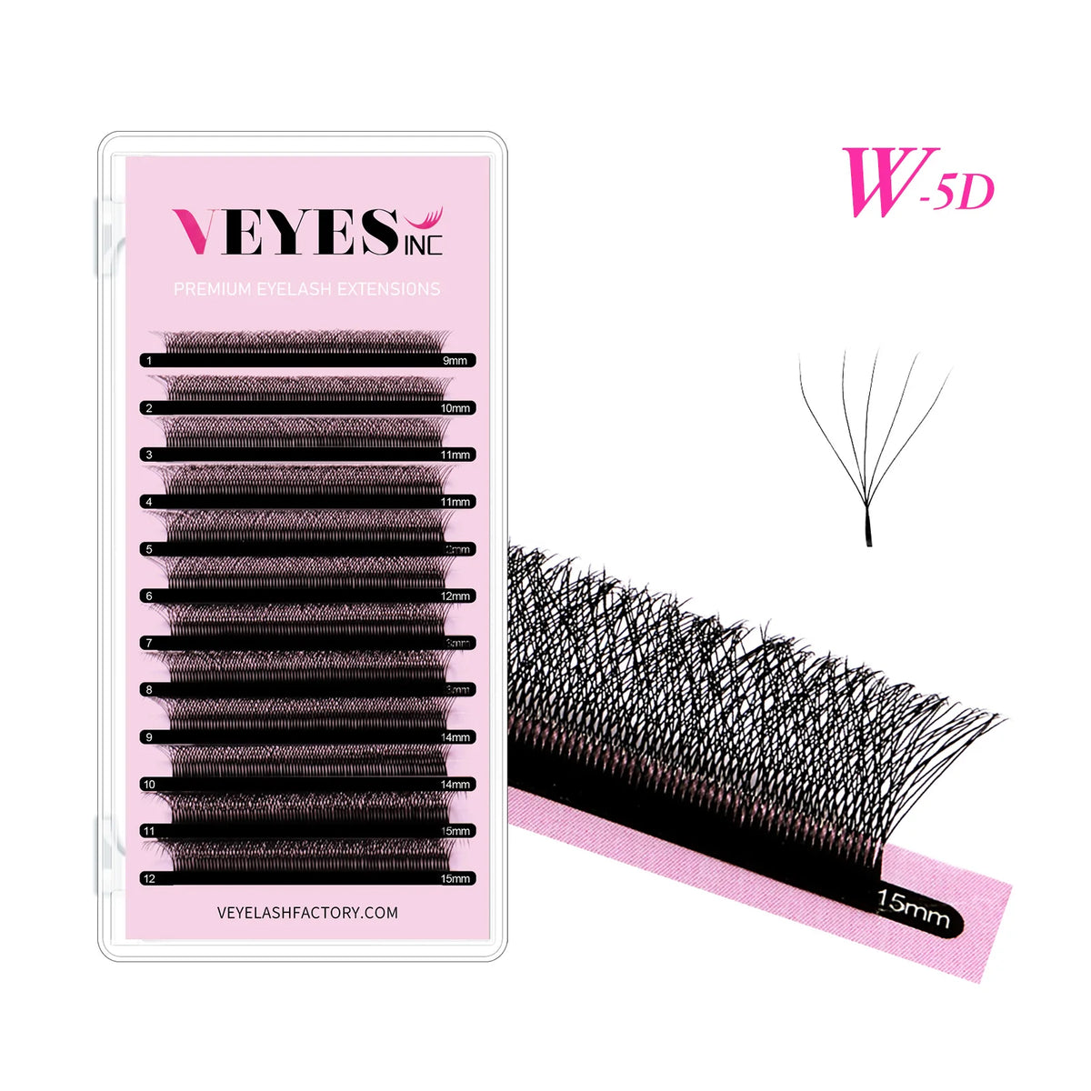 Veyes Inc W-Form Wimpernverlängerungen, Veyelash automatische Fächerbildung, 3D-, 4D-, 5D-, 6D-Fertigfächer, natürlich, weich, dicht, einzeln