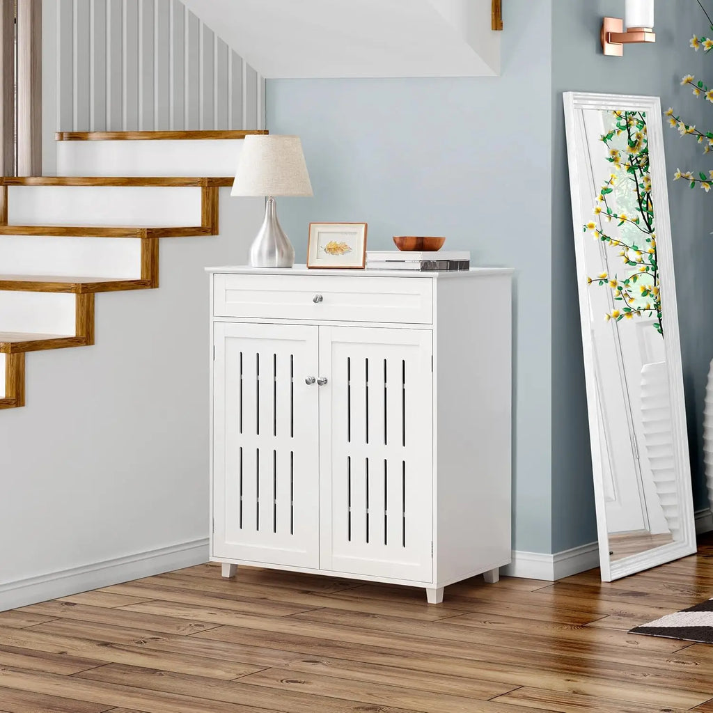 Storage Cabinet and Storage with Louvered Doors for Home,White, Customized