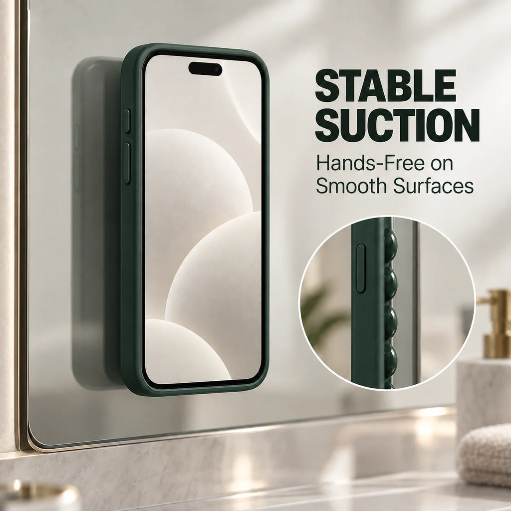 Luxury 2IN1 Silicone Suction Cup Bracket Phone Case For iPhone 18 16 15 14 13 12 11 17 Pro Max Plus Shockproof Phone Accessory