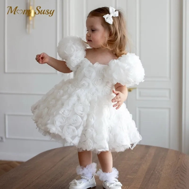 Girls’ Embroidered Flower Party Dress