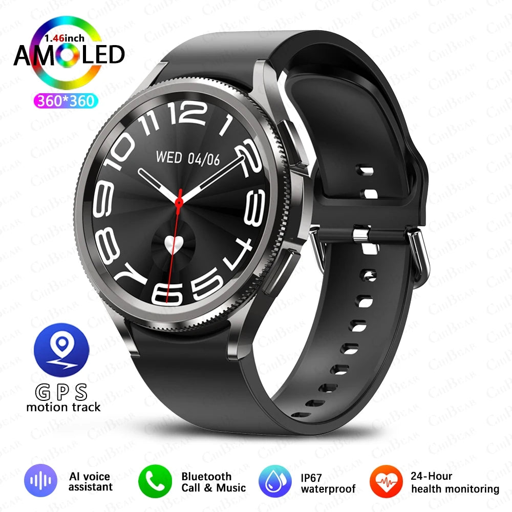 2026New Watch 6 Classic SmartWatch Women Fashion Bluetooth Call Voice Assistant Health Monitoring Android iOS Smart Watch Men