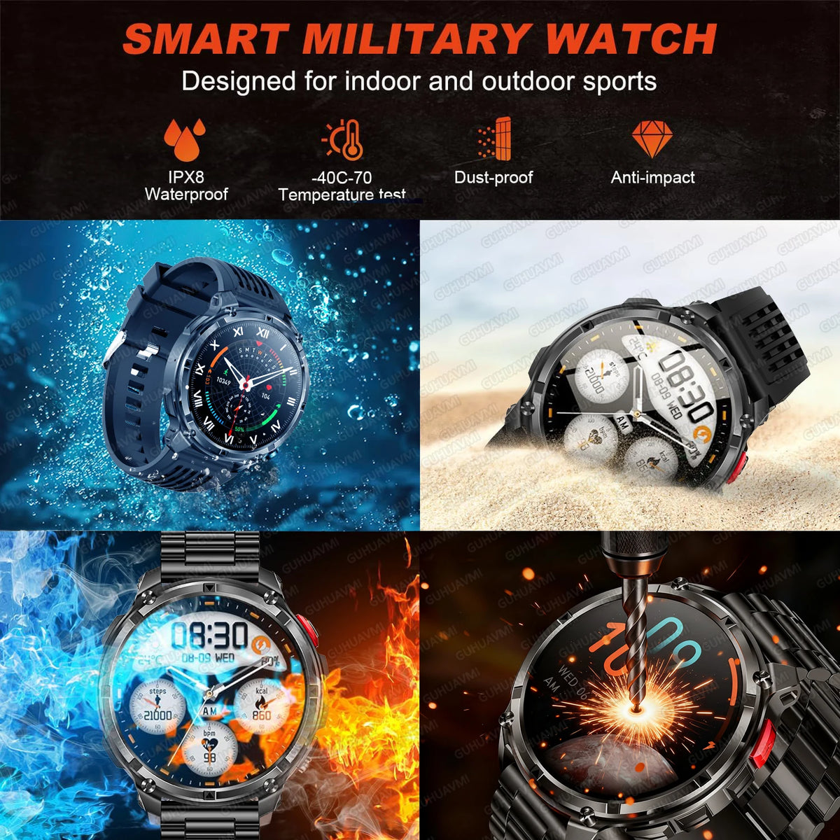 Smartwatch sportivo con GPS, display AMOLED e chiamate Bluetooth
