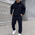 2026 Letter-Printed Sportswear Set for Men, Hooded Sweatshirt and Long Pants Set, Warm Spring, Autumn, and Winter Tracksuit