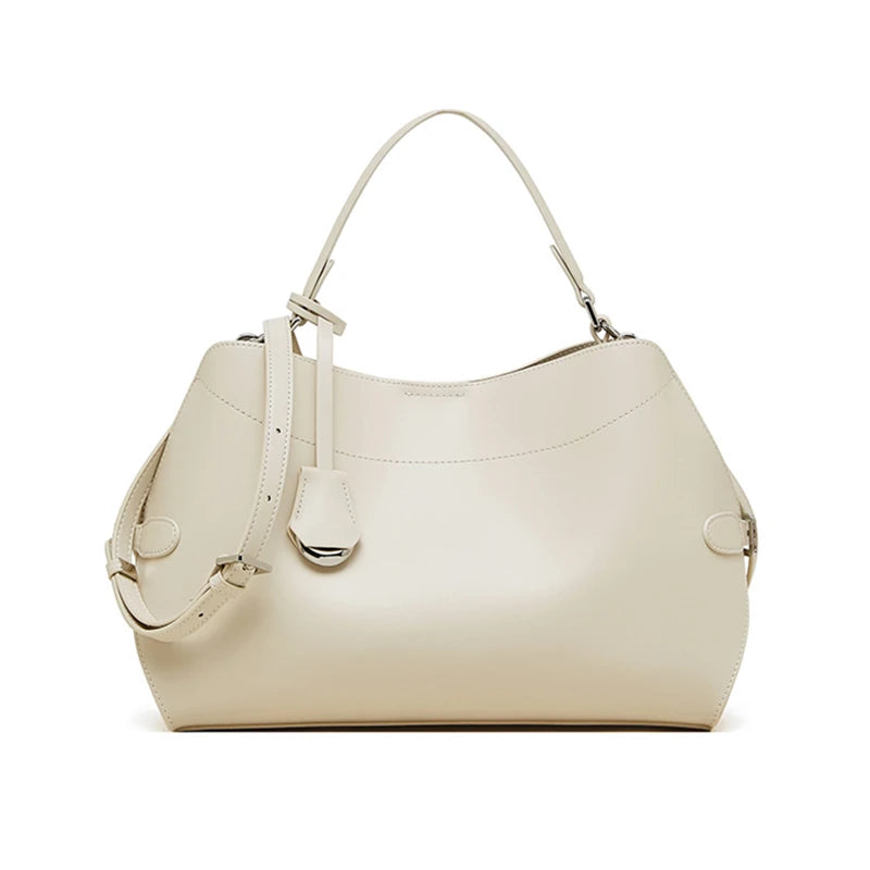 HIFASHION Medium Genuine Leather Shoulder Bag Women Elegant Top Handle Purses Daily Commuter Crossbody Luxury Ladies Handbags