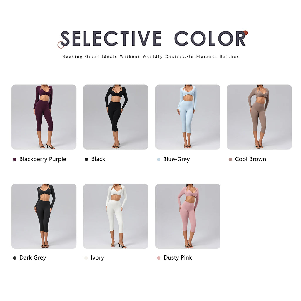 Yoga set for women, 3-piece, top and leggings