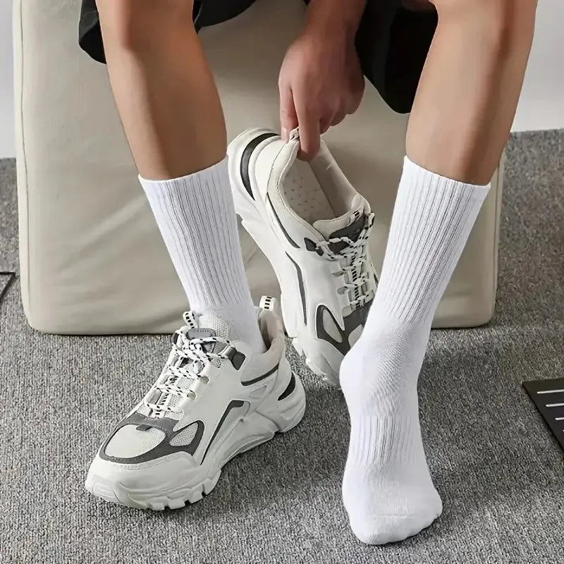 5/10/20 Paar neutrale Socken in Unifarben mit Rundhalsausschnitt, für Frühling und Sommer, schweißabsorbierend, atmungsaktiv und bequem, Sportsocken für alle Jahreszeiten