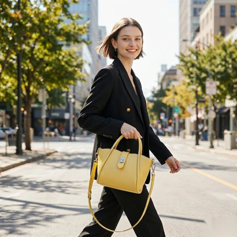 Women Elegant Crossbody Bag Genuine Leather Large Capacity Work Daily Use Luxury Designers Sling Bag Underarm Bag Top Handle