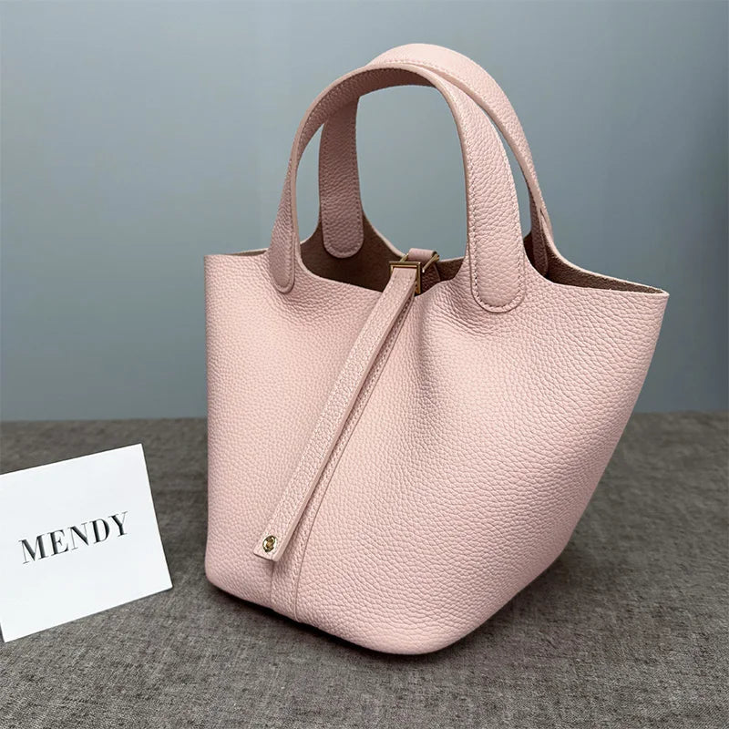 Women's Bag Bucket Bags Female Tote Bag High Quality Hand Bag Ladies Designer Luxury Genuine Togo Leather Shoulder Bag Organizer