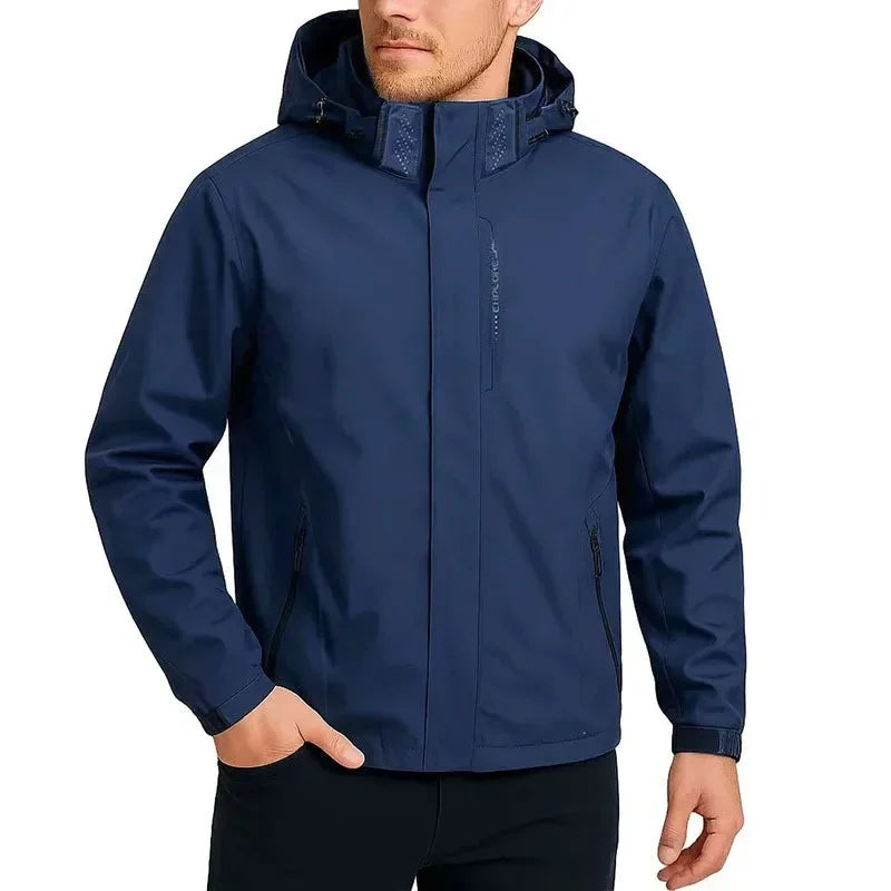 Autumn Spring New Men's Outdoor Jacket Hooded Zipper Design Windbreaker Waterproof Climbing Hiking Fashion Punching Jackets