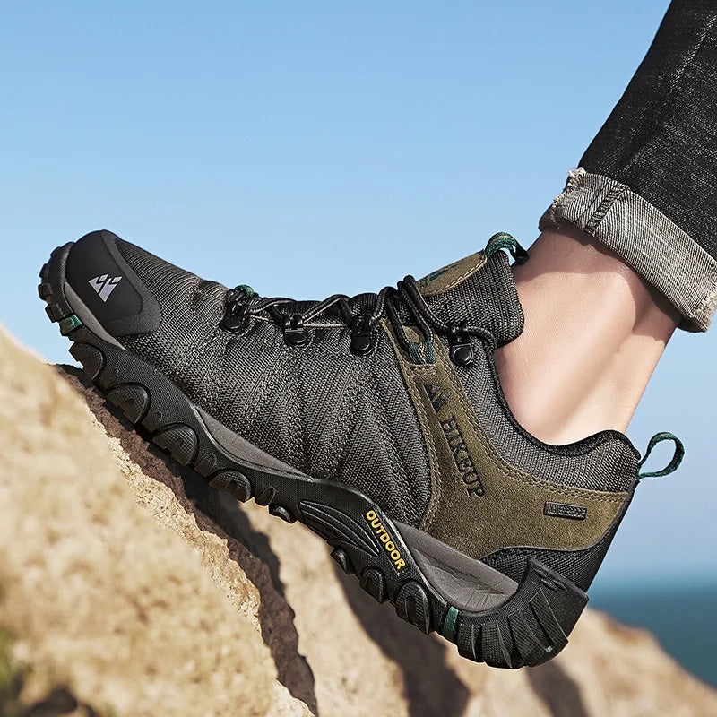 HIKEUP Rutschfeste Herren-Wanderschuhe, atmungsaktiv, strapazierfähig, spritzwassergeschützt, Outdoor-Bergschuhe und Trekkingsneaker