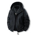 Outdoor Jacket for Men Spring New Hooded Zipper Raglan Sleeve Outwear Solid Color Camping Fishing Waterproof Windproof Jacket