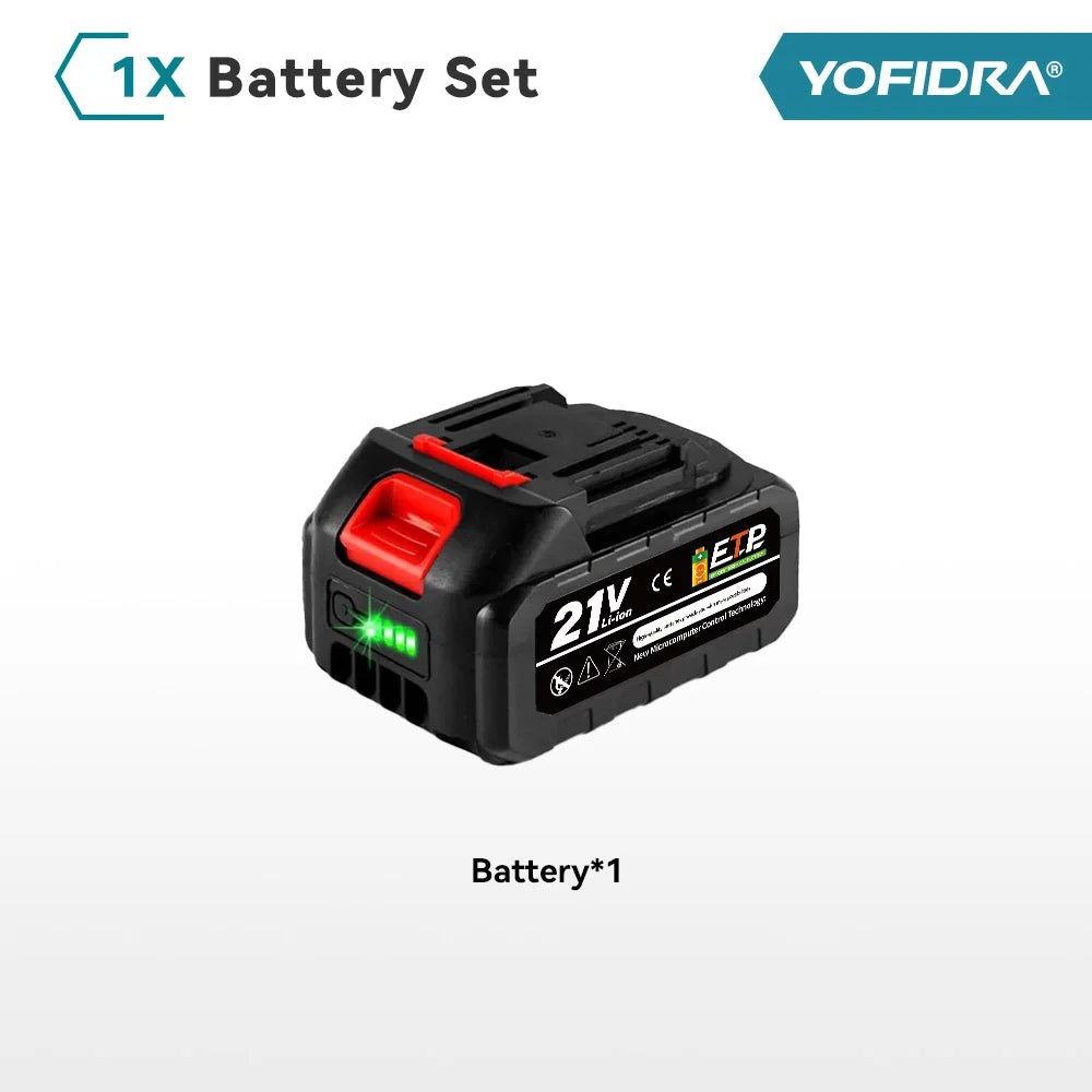 YOFIDRA 20V wiederaufladbarer Lithium-Akku EU-Stecker 15000mAh. 928VF 22500mAh. Akku-Kapazitätsanzeige. für Kettensäge Elektrobohrer