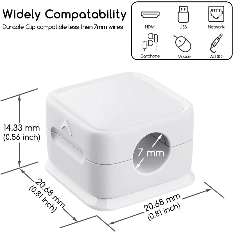Magnetic Cable Clips for Desk, 3- or 6-Piece Set