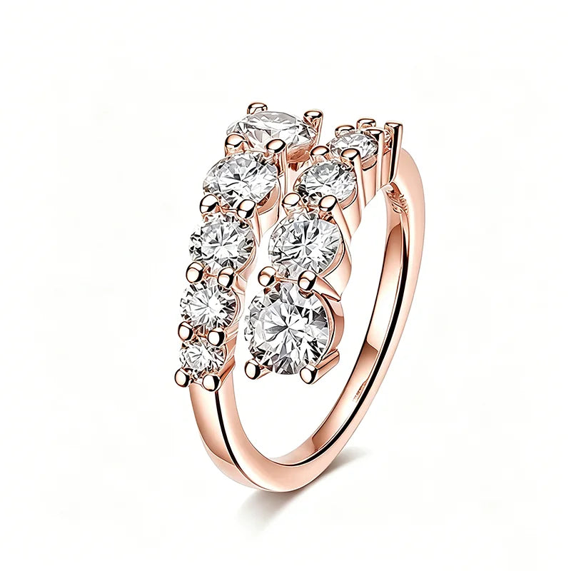 Anello da donna in argento 925 con moissanite