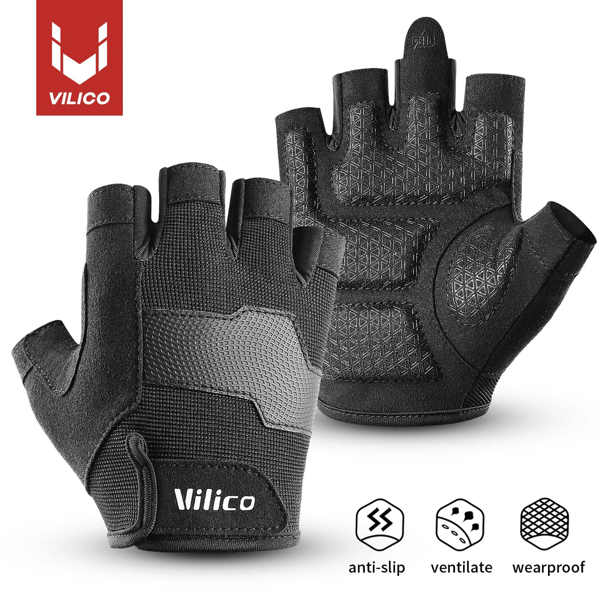Half-Finger Gel-Pad Gloves for Gym and Cycling