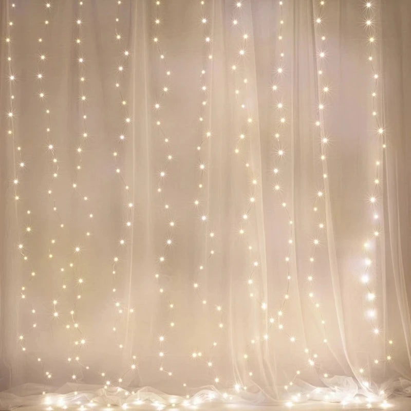 Rideau lumineux LED alimenté par USB avec télécommande, décoration de fêtes et de Noël pour la maison, mariage, anniversaire, lumières de chambre et de soirée