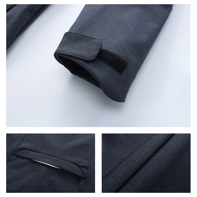 Conjuntos de invierno informales 2024 para hombre, chaquetas de forro polar gruesas, pantalones impermeables cálidos, abrigos con capucha, pantalones cargo masculinos, trajes tácticos M-4XL