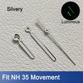 31.8mm Dial For NH35 Dials C3 Green Luminous Watch Dial Hands For NH35A Movement Wristwatches Face Replacement  Accessory Parts