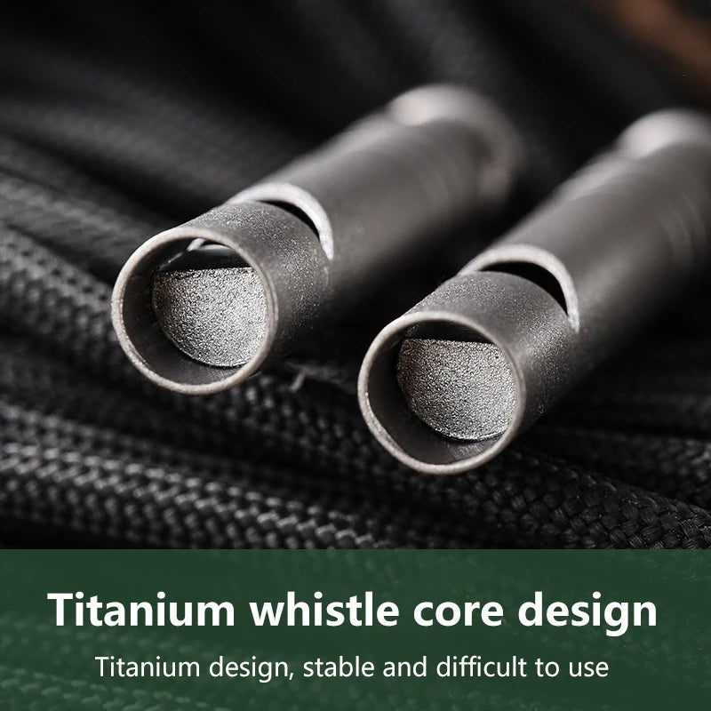 Titanium Emergency Whistle with Lanyard Ultralight Safety Survival Whistle for Camping Hiking Outdoor Emergency