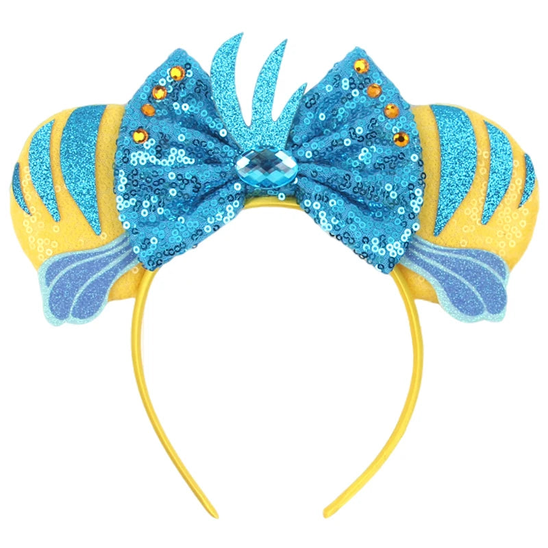 2026 New Style Sequin Ear Headband Sequin Bows Girl Adult Kids Halloween Party Cosplay Hair Accessories Princess Hairband