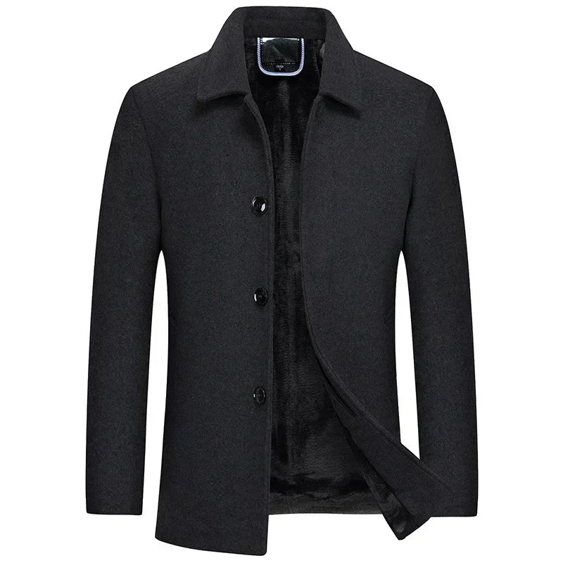 Men Winter Wool Blends Cashmere Trench Coats New Man Fleece Warm Winter Coats High Quality Male Business Casual Wool Blends 4XL