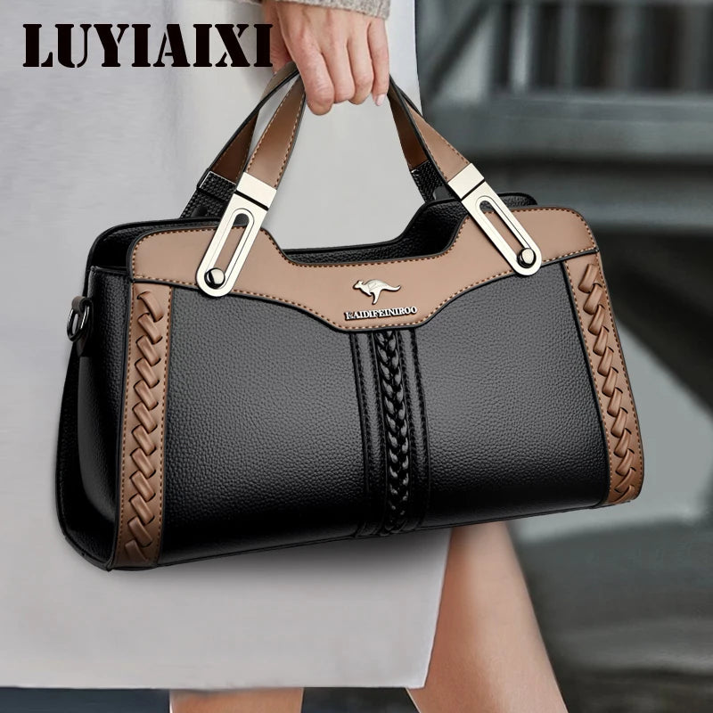 Top Quality Pu Leather Messenger Bag Women's Handbag Top-Handle Bags Luxury Designer Female Shoulder Crossbody Bags Sac A Main