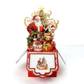 Tarjetas de felicitación de árbol de Navidad Papá Noel Reno Fiesta de Navidad Tarjeta desplegable Postal 3D con sobre Suministros de decoración navideña 1 unidad