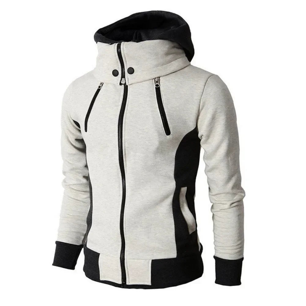 Men's Trendy Hoodies Autumn Winter Thicken Fleece Zip Up Male Warm Coats Outdoor Jackets Heavyweight Hooded Jacket for Men