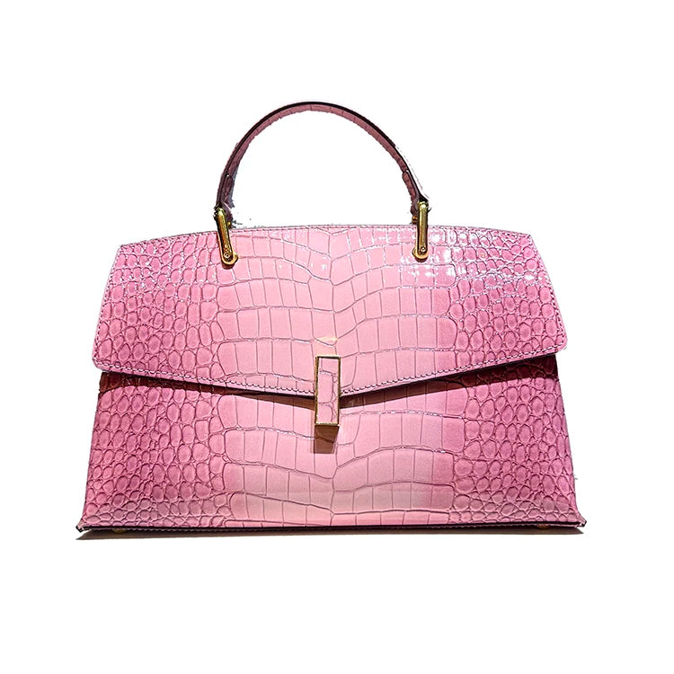 2026 New Genuine Leather Women's Handbags Luxury Fashion Lady Top Handle Shell Bag Crocodile Pattern Shoulder Crossbody Bags