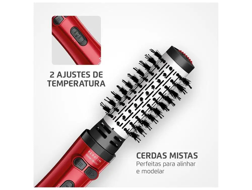 Mondial Red Infinity Keratin 1300W Keramik-Drehbürste Erb-11-Kr - Bivolt