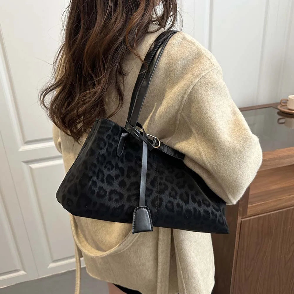 Leopard PU Leather Shoulder Bags for Women 2026 Luxury Designer Brand Trend Tote Bag Females Short Handle Handbags and Purses