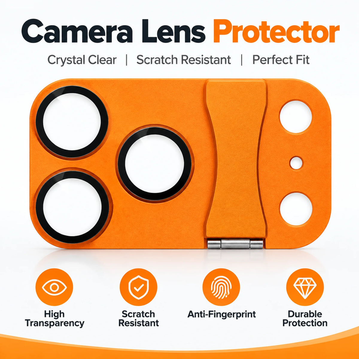 Metal Glass Camera Lens Protector Foldable Stand For iPhone 17 Pro/17 ProMax/18 ProMax/18 Pro,Camera Screen Full Cover Protector