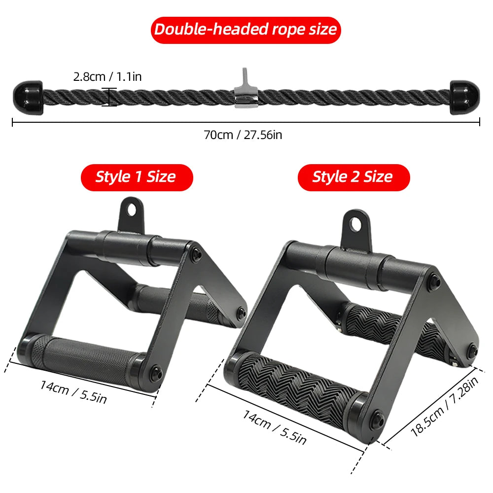 Triceps Rope and 360° V Handle Set for Home Gym Machines