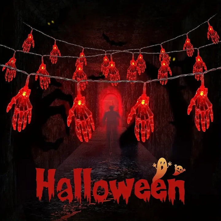 Luci Halloween con mano fantasma